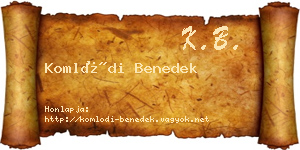 Komlódi Benedek névjegykártya