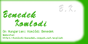 benedek komlodi business card